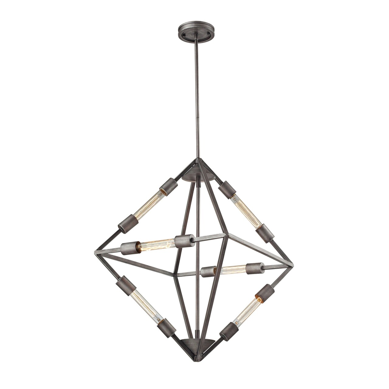 Laboratory 20 Wide 6-Light Chandelier - Weathered Zinc